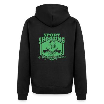 Sport shooting - Unisex Premium Organic Zip Hoodie - black - Back - Nico (187cm)