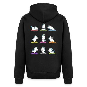 Cadeau de méditation yoga licorne Yogi Namaste - Veste à capuche bio Premium Unisexe - noir - Dos - Nico (187cm)
