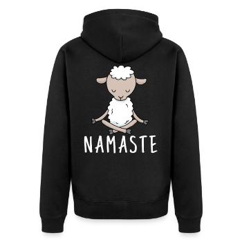 Cadeau de méditation de yoga mouton Yogi Namaste - Veste à capuche bio Premium Unisexe - noir - Dos - Nico (187cm)