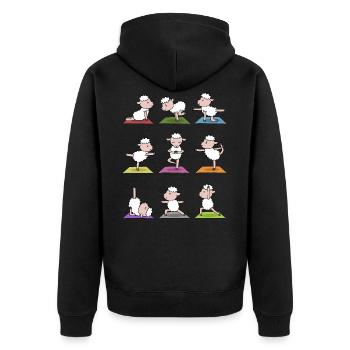 Yoga Sheep Meditation Yogi Namaste Gift - Unisex Premium Organic Zip Hoodie - black - Back - Nico (187cm)