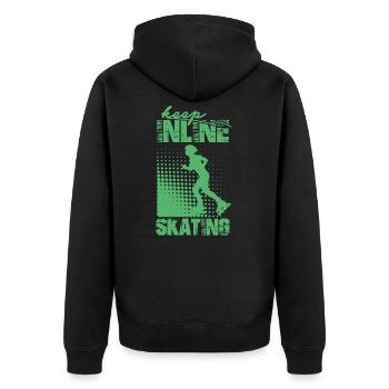 Sk8 Inline Skate Inliner Inline Skating Roller Skates - Unisex Premium Organic Zip Hoodie - black - Back - Nico (187cm)