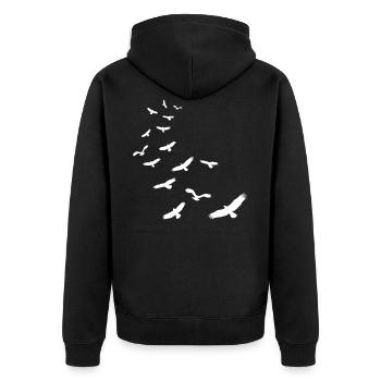 Troupeau d'oiseaux oiseaux cadeau nature mouche animaux - Veste à capuche bio Premium Unisexe - noir - Dos - Nico (187cm)