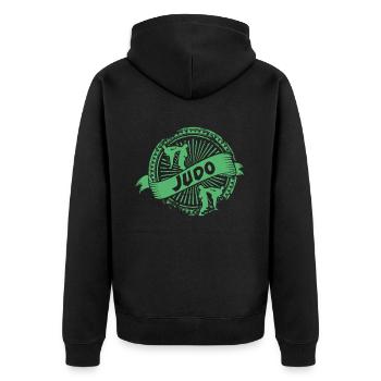 Judoka Kampfsport Kampfkunst Judo Kampf Judo - Unisex Premium Bio Zip Hoodie - Schwarz - Hinten - Nico (187cm)