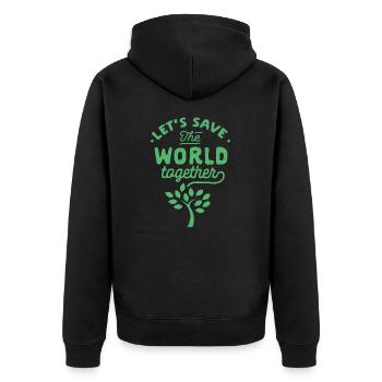 Umwelt Klimawandel Erde retten Erderwärmung Klima - Unisex Premium Bio Zip Hoodie - Schwarz - Hinten - Nico (187cm)