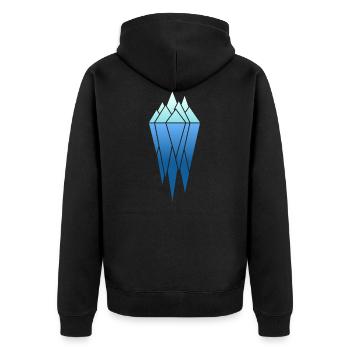 Eis Berg geometrisch Geschenk Natur Berge Wasser - Unisex Premium Bio Zip Hoodie - Schwarz - Hinten - Nico (187cm)