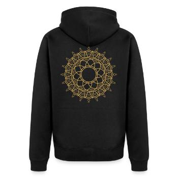 Mandala - Veste à capuche bio Premium Unisexe - noir - Dos - Nico (187cm)