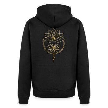Mandala Lotus - Veste à capuche bio Premium Unisexe - noir - Dos - Nico (187cm)