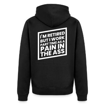 Pension retraite retraite pensionné cadeau pension travail - Veste à capuche bio Premium Unisexe - noir - Dos - Nico (187cm)