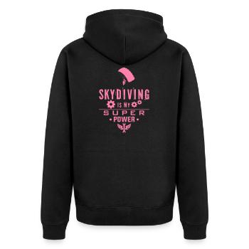 Parachute - Unisex Premium Organic Zip Hoodie - black - Back - Nico (187cm)