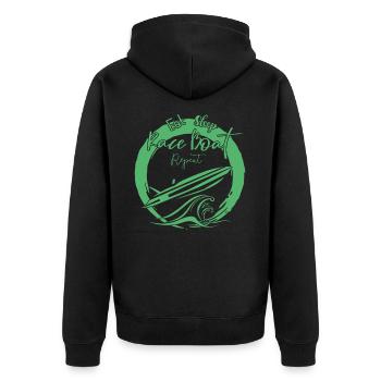 Crew Rennboot Schnellboot Powerboot Race Boot - Unisex Premium Bio Zip Hoodie - Schwarz - Hinten - Nico (187cm)