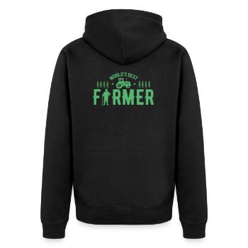 Farmers Rural life Farmers Farmer Farmer - Unisex Premium Organic Zip Hoodie - black - Back - Nico (187cm)
