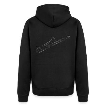 Trombone Trompette Instrument Cadeau Musicien Tole - Veste à capuche bio Premium Unisexe - noir - Dos - Nico (187cm)