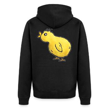 Fluffy chick chicken chicken bird chicken - Unisex Premium Organic Zip Hoodie - black - Back - Nico (187cm)