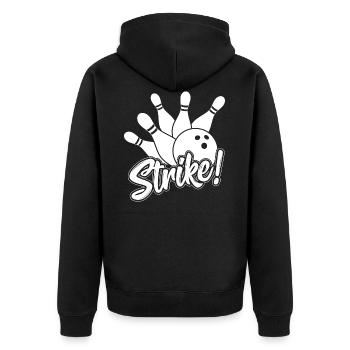 Bowling bowler cone ball gift sports team - Unisex Premium Organic Zip Hoodie - black - Back - Nico (187cm)