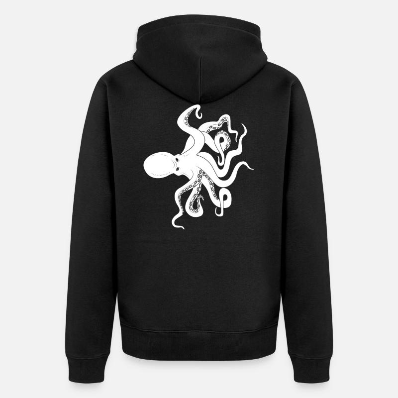 Blæksprutte blæksprutter - Premium økologisk unisex-hættejakke - sort