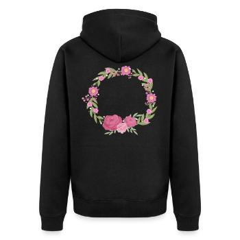 Fleuriste cadeau de couronne de fleurs fleuriste fête des mères - Veste à capuche bio Premium Unisexe - noir - Dos - Nico (187cm)