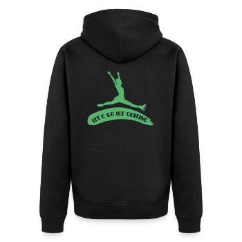 Eislauf - Unisex Premium Bio Zip Hoodie - Schwarz - Hinten - Nico (187cm)
