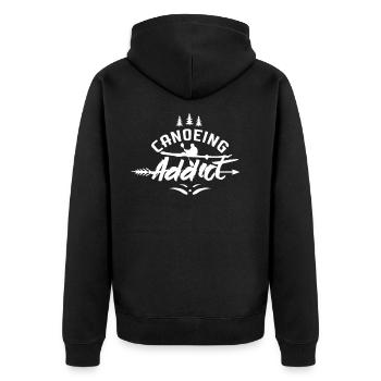 Kanutin Kanufahrer Paddeln Kanufahren Kanu Kanute - Unisex Premium Bio Zip Hoodie - Schwarz - Hinten - Nico (187cm)