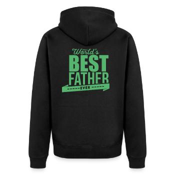 Vater Vatertag Papi Papa Vaterstag - Unisex Premium Bio Zip Hoodie - Schwarz - Hinten - Nico (187cm)