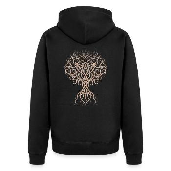 Yggdrasil der Lebensbaum für alle Winkinger Fans - Unisex Premium Bio Zip Hoodie - Schwarz - Hinten - Nico (187cm)