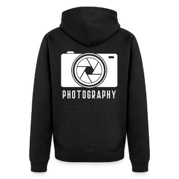 Photographie - Veste à capuche bio Premium Unisexe - noir - Dos - Nico (187cm)