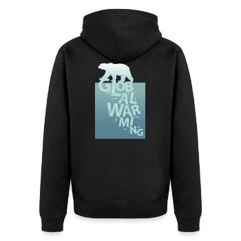 Climate protection Polar bear Polar bear Warming global Nature - Unisex Premium Organic Zip Hoodie - black - Back - Nico (187cm)