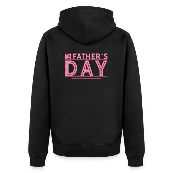 Vater Bester Papa - Unisex Premium Bio Zip Hoodie - Schwarz - Hinten - Nico (187cm)