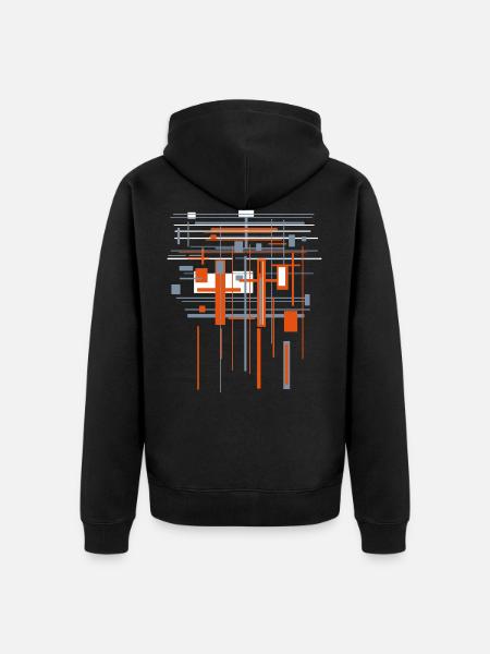 Architecture VECTOR (art abstrait) - Veste à capuche bio Premium Unisexe - noir
