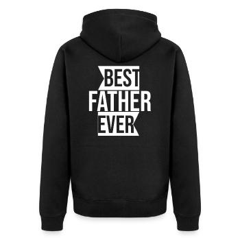 Vatertag - Unisex Premium Bio Zip Hoodie - Schwarz - Hinten - Nico (187cm)