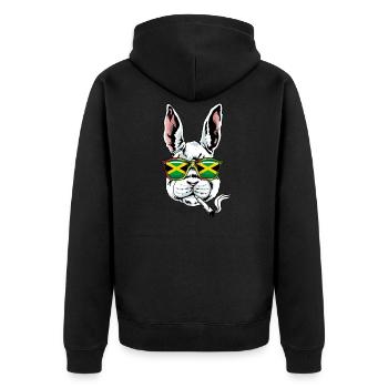 Reggae Bunny Reggaeton Music Festival Cadeau - Veste à capuche bio Premium Unisexe - noir - Dos - Nico (187cm)