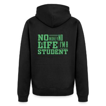 Student Uni Student Study Studies - Unisex Premium Organic Zip Hoodie - black - Back - Nico (187cm)