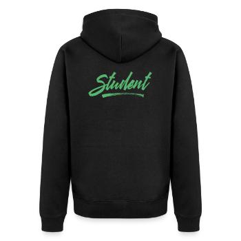 StudyIng Student Student University Studies - Unisex Premium Organic Zip Hoodie - black - Back - Nico (187cm)