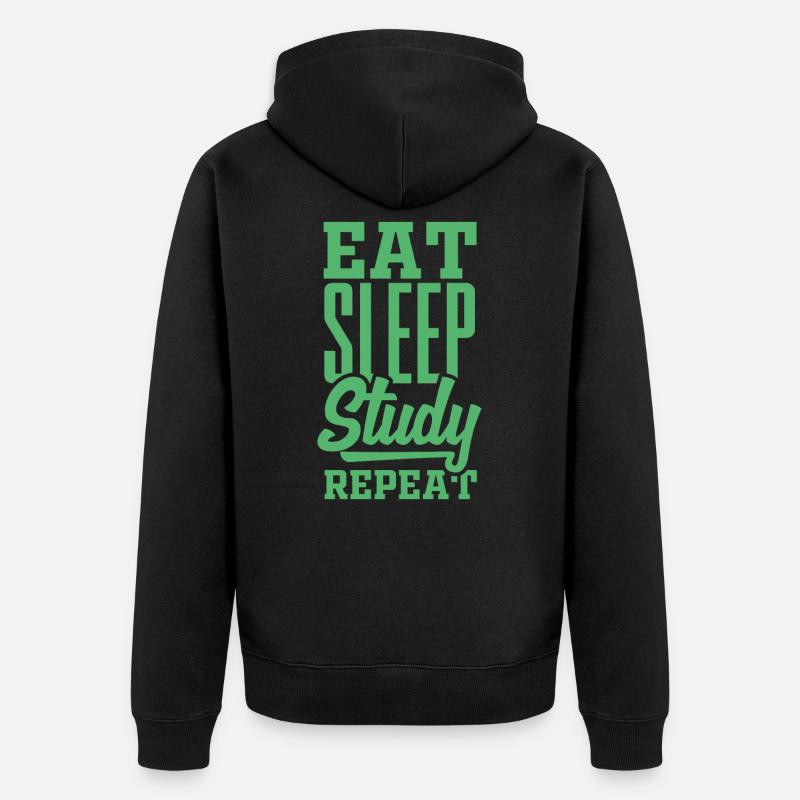 Studieren Studieren Studieren Studieren - Unisex Premium Bio Zip Hoodie - Schwarz