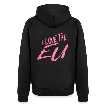 Brexit Europa Europäische Union EU Wahl Europawahl - Unisex Premium Bio Zip Hoodie - Schwarz - Hinten - Nico (187cm)