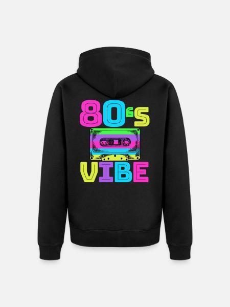 80s Vibe - Retro Vintage 80s Music Gift - Premium økologisk unisex-hættejakke - sort