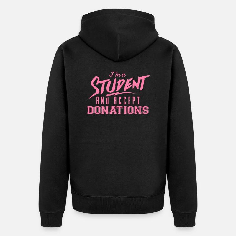 Studentin Studentin Studentin Studentin - Unisex Premium Bio Zip Hoodie - Schwarz