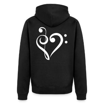 Clef Bass Cadeau Clef Musique Violon - Veste à capuche bio Premium Unisexe - noir - Dos - Nico (187cm)
