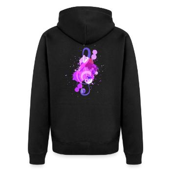 Musicien cadeau clef triple clé - Veste à capuche bio Premium Unisexe - noir - Dos - Nico (187cm)