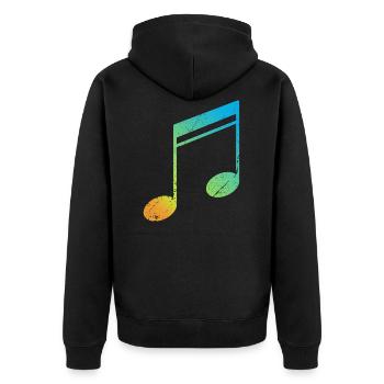 Note musicale musicien cadeau son icône musicale - Veste à capuche bio Premium Unisexe - noir - Dos - Nico (187cm)