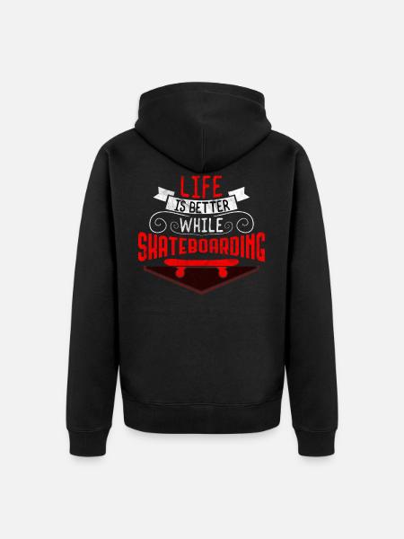 Skateboard cool skateboarding - Unisex Premium Organic Zip Hoodie - black