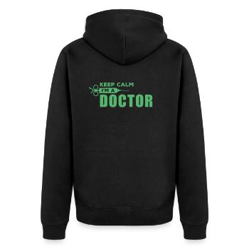 Médecin médecin Docteur Docteur Médecin - Veste à capuche bio Premium Unisexe - noir - Dos - Nico (187cm)