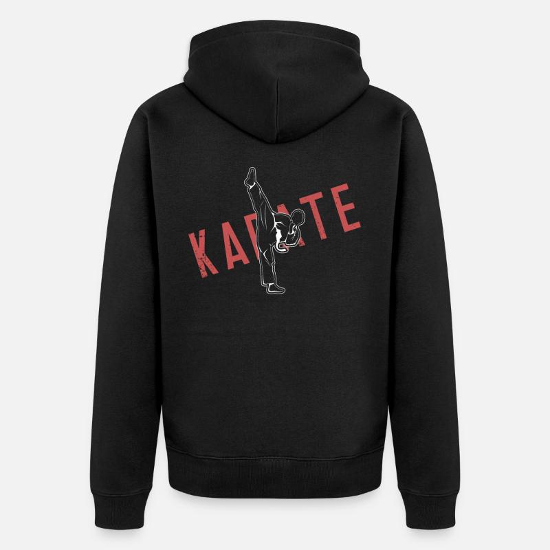 Karate - Unisex Premium Bio Zip Hoodie - Schwarz