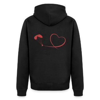 Parapente Amour - Veste à capuche bio Premium Unisexe - noir - Dos - Nico (187cm)