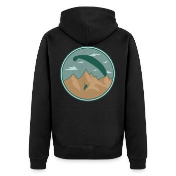 Paragliding pilot paragliding gift aviator - Unisex Premium Organic Zip Hoodie - black - Back - Nico (187cm)