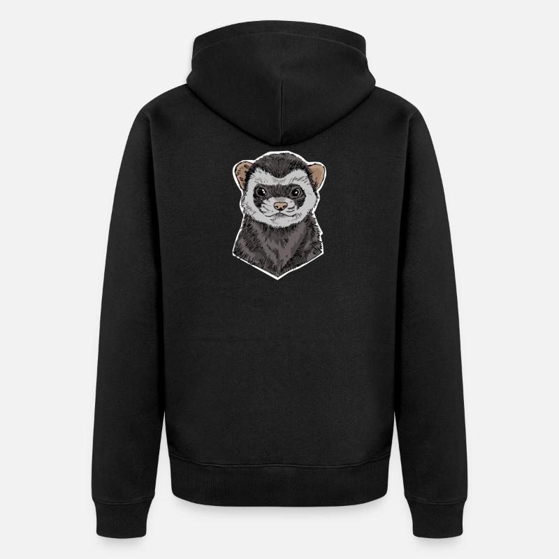 Frettchen - Unisex Premium Bio Zip Hoodie - Schwarz