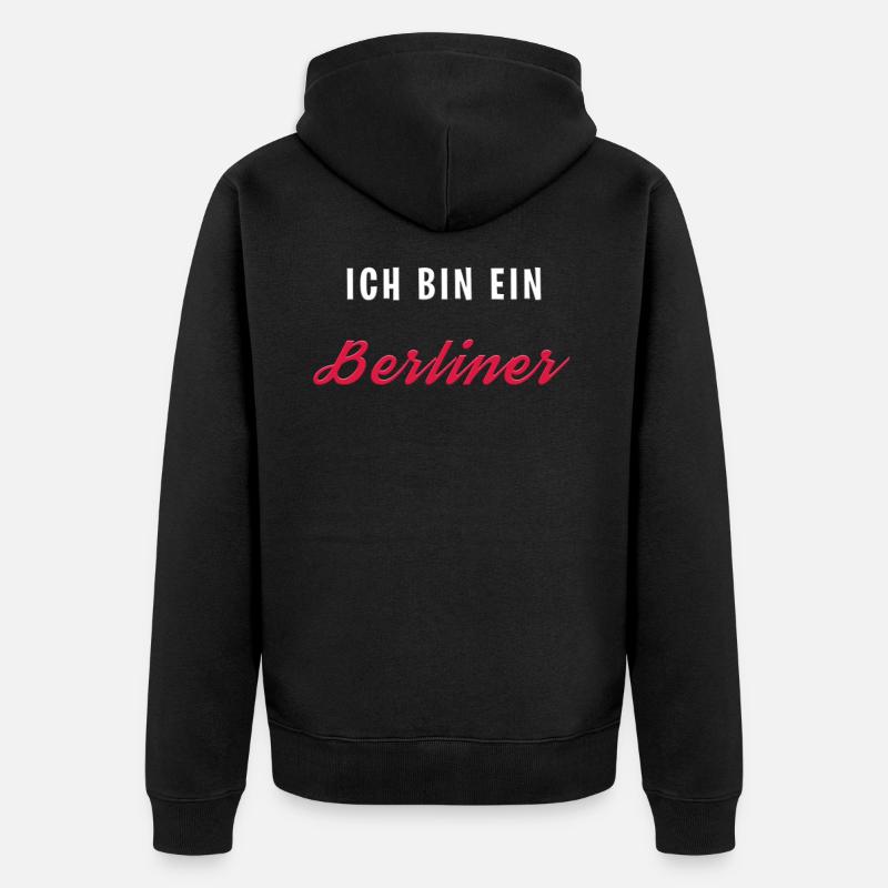 Ich bin ein Berlin - Unisex Premium Bio Zip Hoodie - Schwarz
