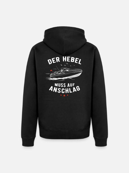 Boot Motorboot Bootfahren Hebel Anschlag Geschenk - Unisex Premium Bio Zip Hoodie - Schwarz