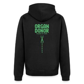 Herz Leber Organspender Organe Organ Organspende - Unisex Premium Bio Zip Hoodie - Schwarz - Hinten - Nico (187cm)