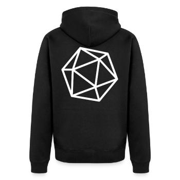 Geometrie Form Linien - Unisex Premium Bio Zip Hoodie - Schwarz - Hinten - Nico (187cm)