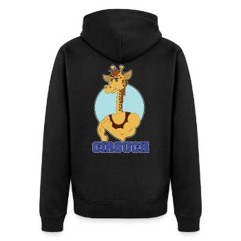 Giraffe lustige Tiere Gym Girough geschenk - Veste à capuche bio Premium Unisexe - noir - Dos - Nico (187cm)